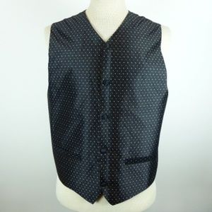 NEW JMI BLACK Silk GOLD SILVER BUTTON UP VEST M